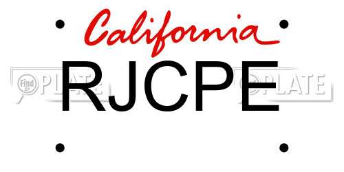 RJCPE California License Plate