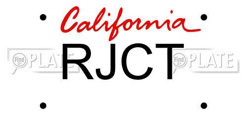 RJCT California License Plate