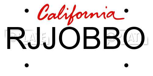 RJJOBBO California License Plate
