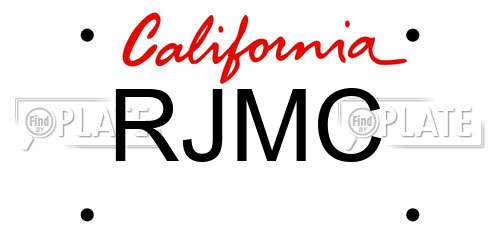 RJMC California License Plate