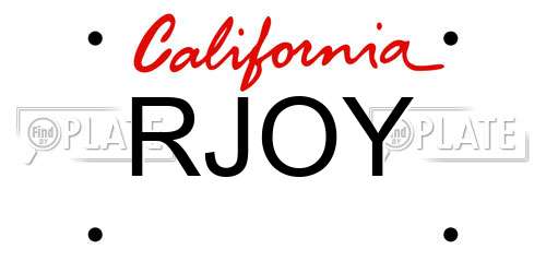 RJOY California License Plate