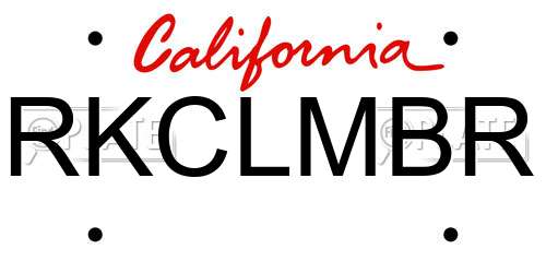 RKCLMBR California License Plate