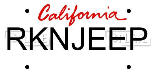 RKNJEEP California License Plate