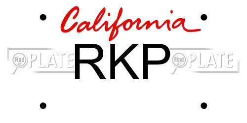 RKP California License Plate