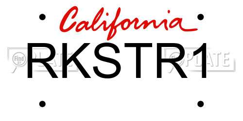 RKSTR1 California License Plate
