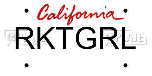 RKTGRL California License Plate