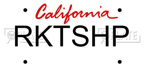 RKTSHP California License Plate