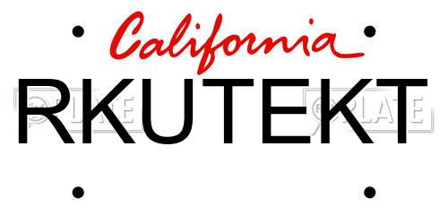 RKUTEKT California License Plate