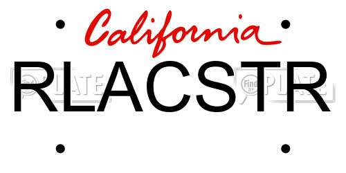 RLACSTR California License Plate