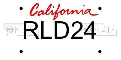 RLD24 California License Plate