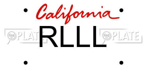 RLLL California License Plate