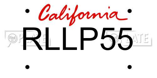 RLLP55 California License Plate