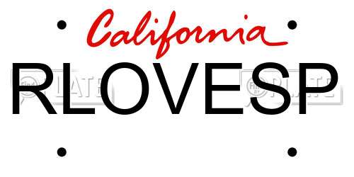 RLOVESP California License Plate