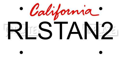 RLSTAN2 California License Plate