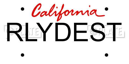 RLYDEST California License Plate
