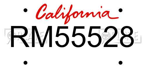 RM55528 California License Plate