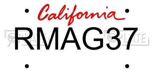 RMAG37 California License Plate
