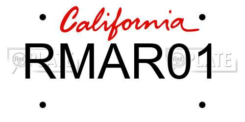 RMAR01 California License Plate