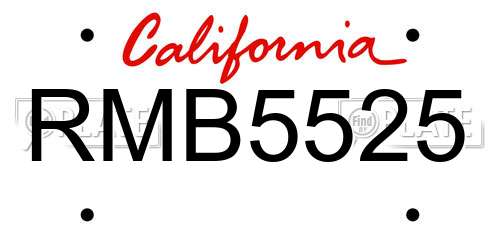 RMB5525 California License Plate