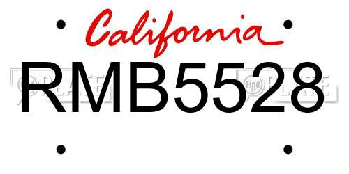 RMB5528 California License Plate