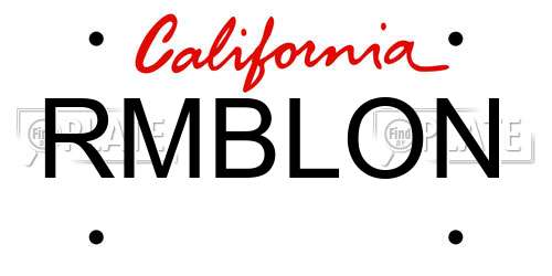 RMBLON California License Plate