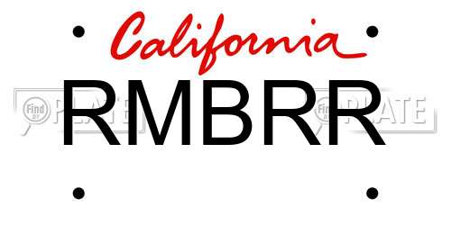 RMBRR California License Plate