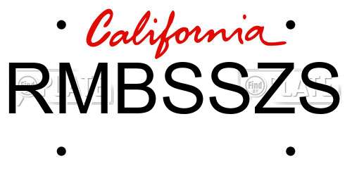 RMBSSZS California License Plate