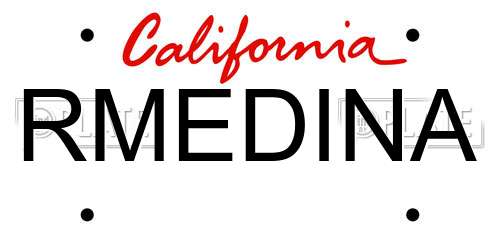 RMEDINA California License Plate