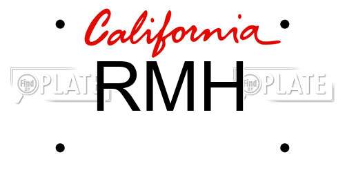 RMH California License Plate