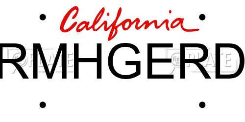 RMHGERD California License Plate