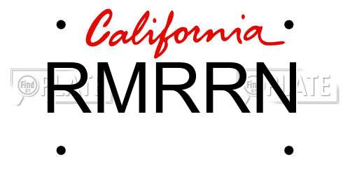 RMRRN California License Plate