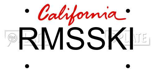 RMSSKI California License Plate