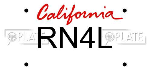 RN4L California License Plate