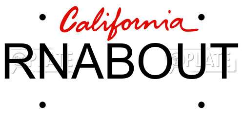 RNABOUT California License Plate
