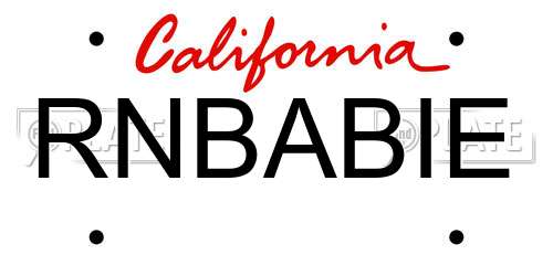 RNBABIE California License Plate