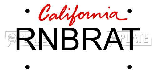 RNBRAT California License Plate