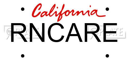 RNCARE California License Plate
