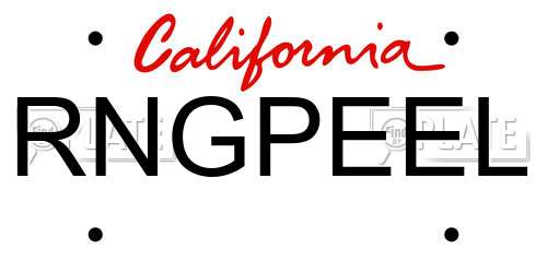 RNGPEEL California License Plate