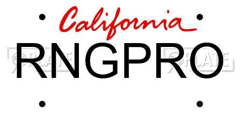RNGPRO California License Plate