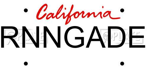 RNNGADE California License Plate