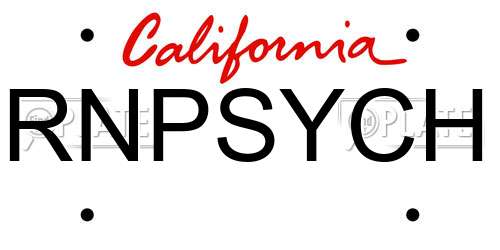 RNPSYCH California License Plate