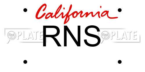RNS California License Plate