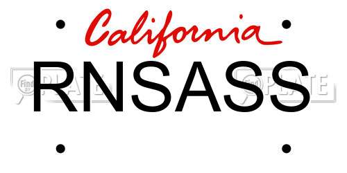 RNSASS California License Plate
