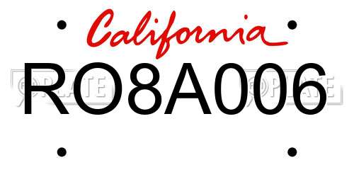 RO8A006 California License Plate
