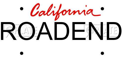 ROADEND California License Plate