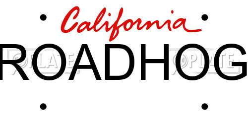ROADHOG California License Plate