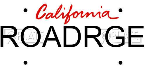 ROADRGE California License Plate