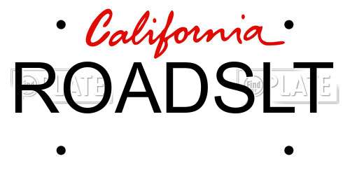 ROADSLT California License Plate