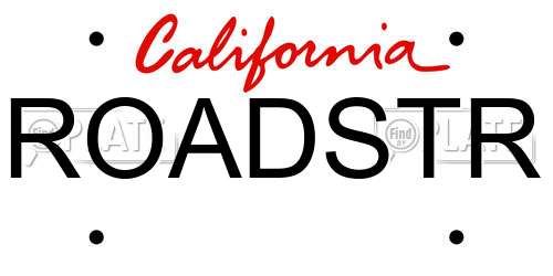 ROADSTR California License Plate