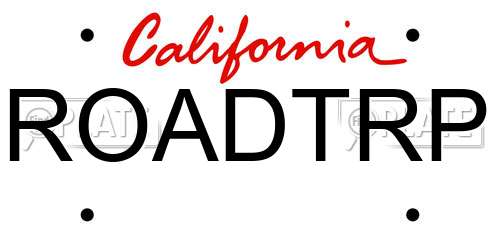 ROADTRP California License Plate